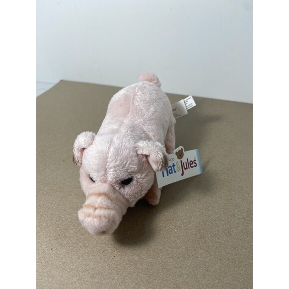 Nat and Jules Small Pink Baby Pig Piglet Beanbag Plush NWTs - Picture 2 of 7